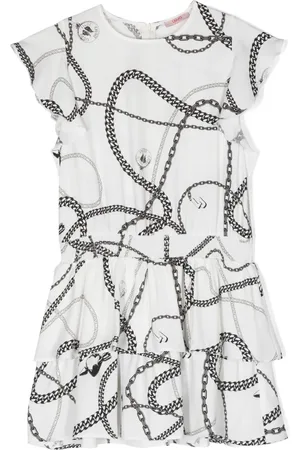 Liu Jo Vestido con cadenas estampadas y volantes