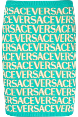 VERSACE Falda corta tejida Allover