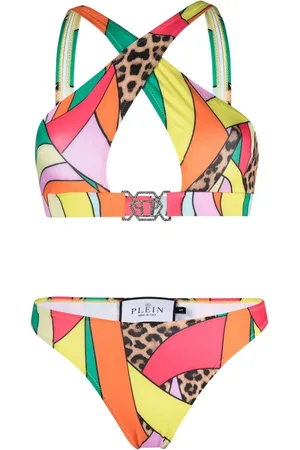 Philipp Plein Set de bikini con tiras cruzadas