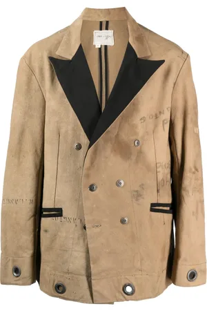 GREG LAUREN Abrigo con doble botonadura y estampado