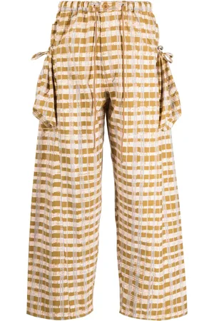 Story Pantalones anchos con estampado de cuadros