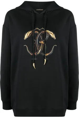 Roberto Cavalli Hoodie con monograma estampado y cordones