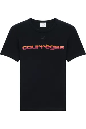 Courrèges Playera con cuello redondo y logo estampado