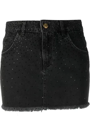 BLUMARINE Falda de mezclilla con detalles de strass