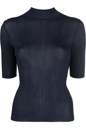 Tory Burch Top tejido de canalé con manga corta