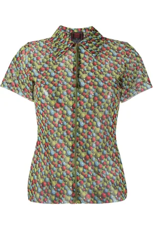 Jean Paul Gaultier Camisa con estampado gráfico y cierre 1990
