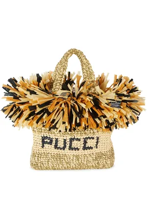 Puccini Tote entretejida con logo en intarsia