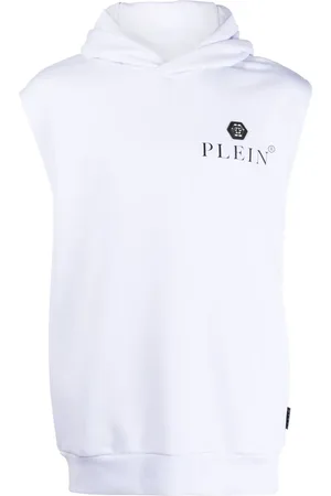 Philipp Plein Hoodie sin mangas con logo estampado