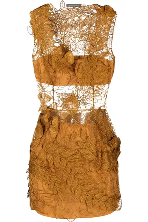 Alberta Ferretti Mujer Cortos - Vestido corto de tul con aplique de flor
