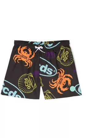GCDS Shorts de playa con cordones y logo estampado