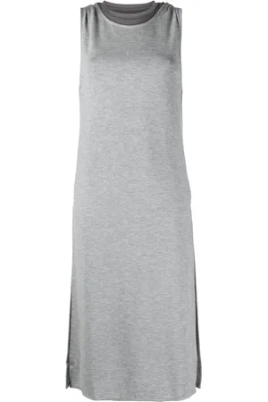 Izzue Vestido midi sin mangas con cuello redondo