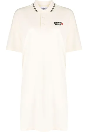 Chocoolate Vestido estilo playera tipo polo con logo bordado