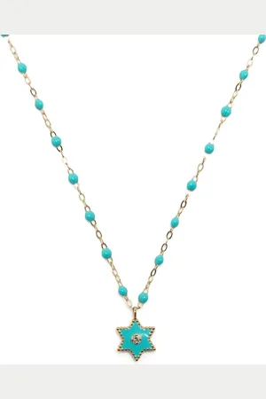 GIGI CLOZEAU Collar Étoile en oro de 18kt con turquesa y diamantes