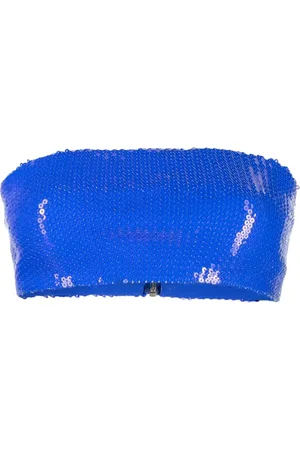 DAVID KOMA Top strapless con detalle de lentejuelas