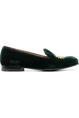 Scarosso Mocasines de terciopelo con abeja bordada