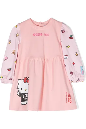 GCDS Vestido manga larga con logo bordado