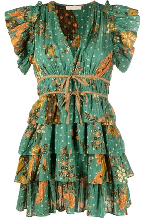 ULLA JOHNSON Vestido corto Marni con volantes y estampado floral