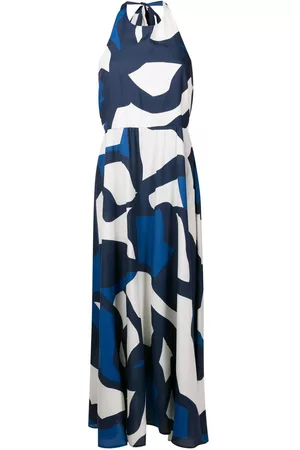 Alcaçuz Mujer Estampados - Vestido con cuello halter y estampado gráfico