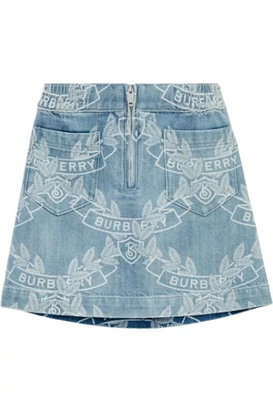 Burberry Niña y chica adolescente Jeans - Crest-print denim skirt