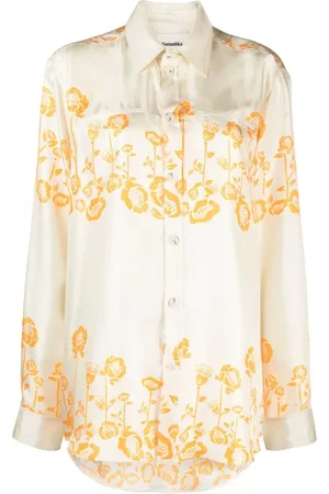 Nanushka Camisa de seda con estampado floral