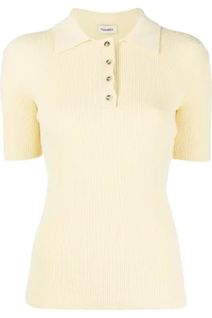 Nanushka Playera tipo polo tejida de canalé