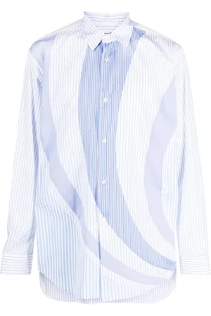 Comme des Garçons Camisa manga larga con paneles y rayas estampadas