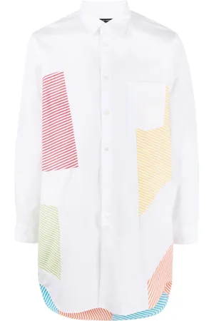 Comme des Garçons Camisa con paneles y estampado de rayas