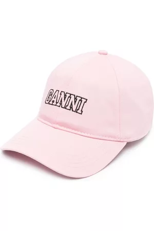 Ganni Mujer Gorras - Embroidered-logo cotton baseball cap