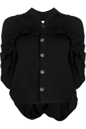 Comme des Garçons Cárdigan con ribete de volantes