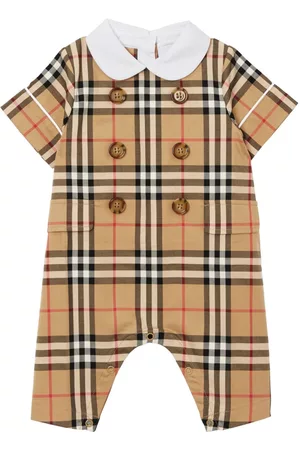 Burberry Niña y chica adolescente Cortos - Check-pattern stretch-cotton romper