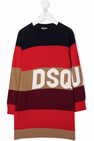 Dsquared2 Vestido midi con estampado a rayas