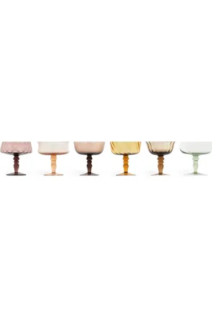 BITOSSI Set de 6 copas Diseguale con diseño transparente