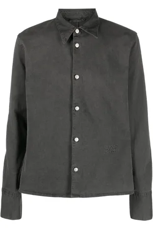 Maison Margiela Camisa manga larga con logo bordado