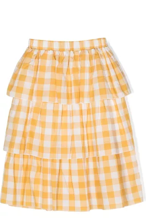 PAADE Niña y chica adolescente Faldas - Check-pattern ruffled cotton skirt