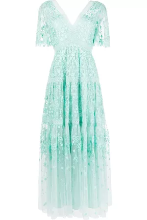 Needle & Thread Mujer Vestidos de noche - Floral-embroidered tulle gown