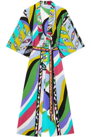 Puccini Vestido con estampado abstracto y cinturón