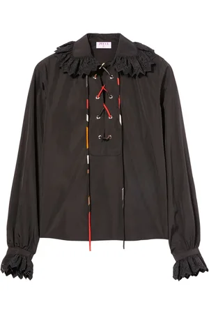 Puccini Blusa con volantes y cordones