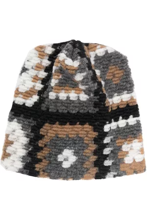 DOUUOD KIDS Gorros - Gorro tejido con logo en intarsia