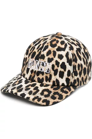 Ganni Mujer Gorras - Logo-embroidered leopard-print cap