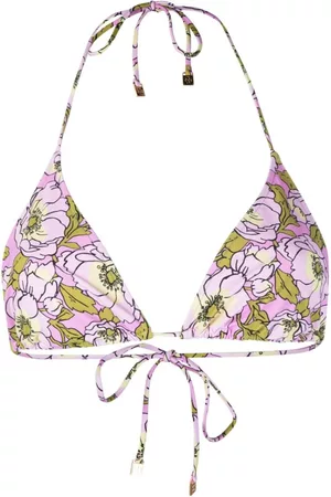 Tory Burch Top de bikini estilo triángulo con estampado floral