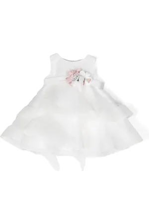 Mimilù Vestido con aplique floral y volantes
