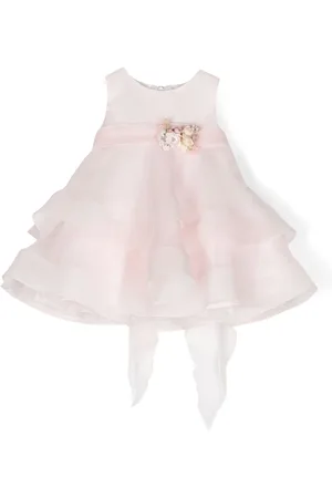 Mimilù Vestido con aplique floral y volantes