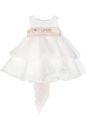 Mimilù Vestido con aplique floral y volantes