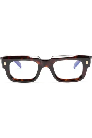 CUTLER & GROSS Lentes con armazón rectangular estilo carey