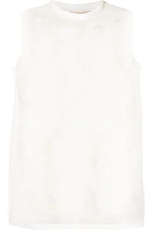 Elie saab Top con encaje floral y apliques