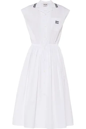 Miu Miu Vestido midi de popelina