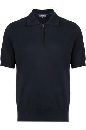 N.PEAL Playera tipo polo tejida con medio ciere