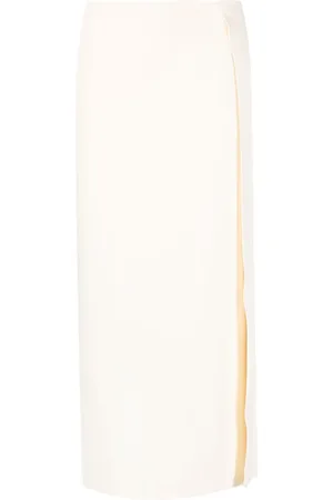 Jil Sander Falda midi con diseño cruzado