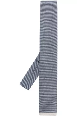 corneliani Hombre Pajaritas - Corbata de seda con rayas estampadas