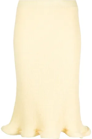 Jil Sander Falda midi con volantes